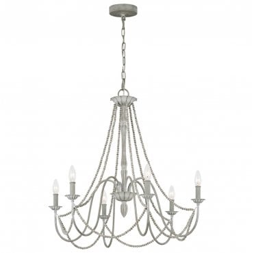 FE-MARYVILLE6 Maryville 6 Light Chandelier in a Washed Grey Finish