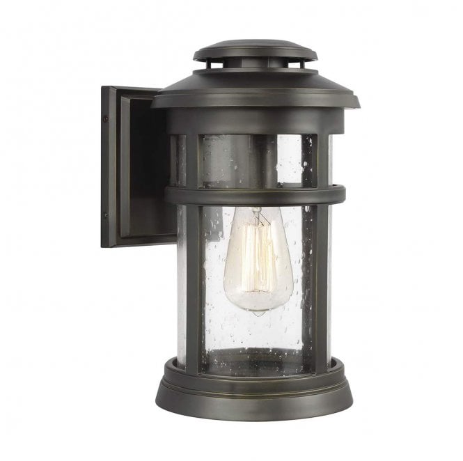 Feiss FE-NEWPORT-M-ANBZ Newport Outdoor IP44 1 Light Wall Lantern in an Antique Bronze Finish