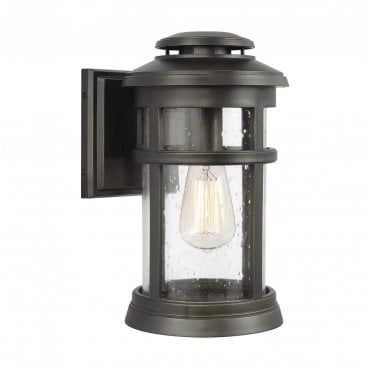 FE-NEWPORT-M-ANBZ Newport Outdoor IP44 1 Light Wall Lantern in an Antique Bronze Finish