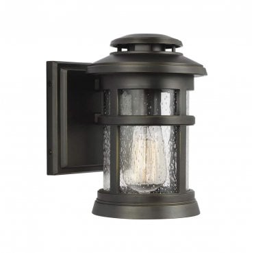 FE-NEWPORT-S-ANBZ Newport Outdoor IP44 1 Light Wall Lantern in an Antique Bronze Finish