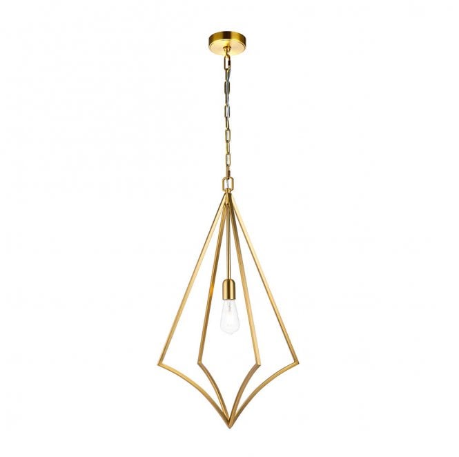 Feiss FE-NICO-P-L-BB Nico 1 Light Large Pendant in a Burnished Brass Finish