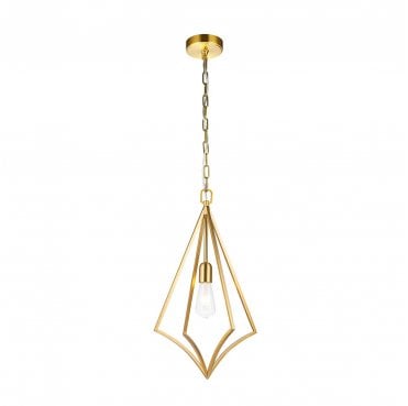 FE-NICO-P-M-BB Nico 1 Light Medium Pendant in a Burnished Brass Finish