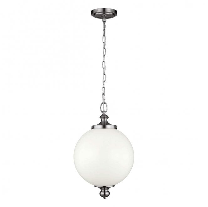 Feiss FE-PARKMAN-PL-PN Parkman 1 Light Large Pendant in a Polished Nickel Finish