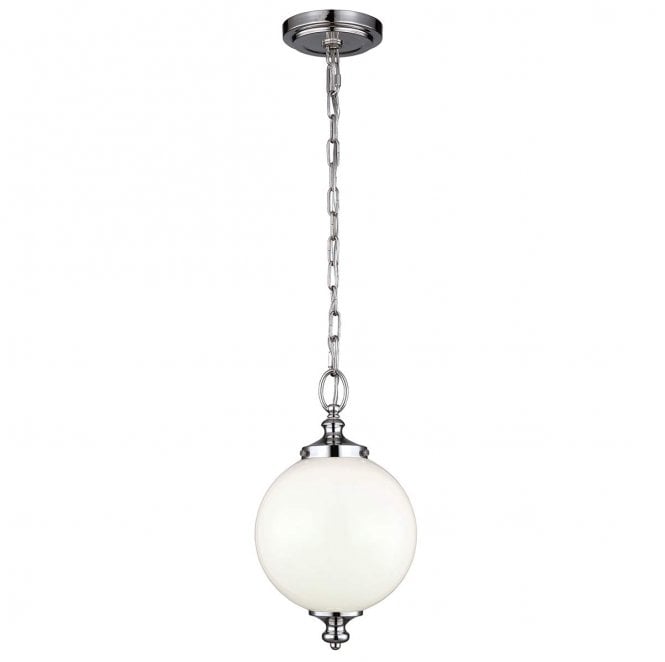 Feiss FE-PARKMAN-PS-PN Parkman 1 Light Small Pendant in a Polished Nickel Finish