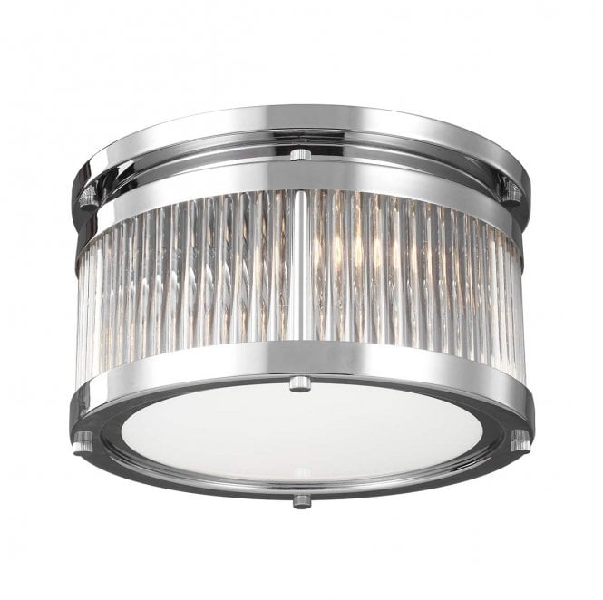 Feiss FE-PAULSON-F-S Paulson IP44 2 Light Flush Light in a Chrome Finish
