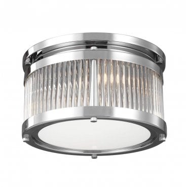 FE-PAULSON-F-S Paulson IP44 2 Light Flush Light in a Chrome Finish