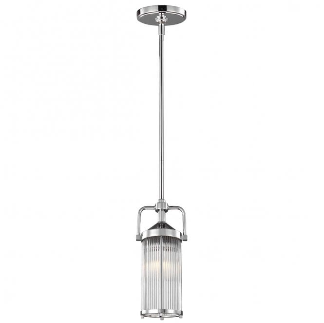 Feiss FE-PAULSON-MP Paulson IP44 1 Light Mini Pendant in a Chrome Finish