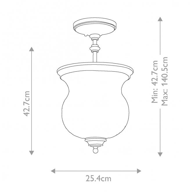 Feiss FE-PICKERING-LANE-SF-PNBR Pickering Lane 3 Light Semi Flush Light in a Painted Natural Brass Finish