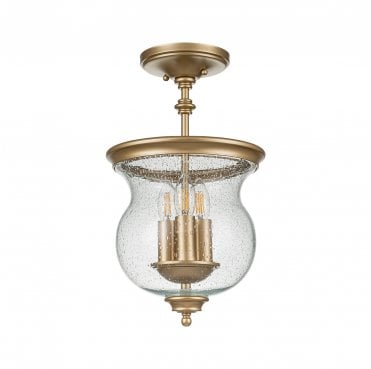 FE-PICKERING-LANE-SF-PNBR Pickering Lane 3 Light Semi Flush Light in a Painted Natural Brass Finish