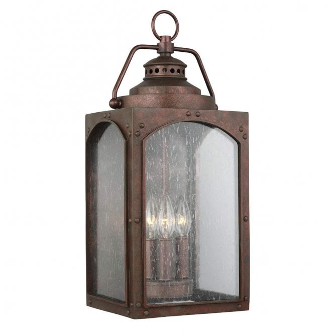 Feiss FE-RANDHURST-L-CO Randhurst Outdoor IP44 3 Light Large Wall Lantern in a Copper Oxide Finish