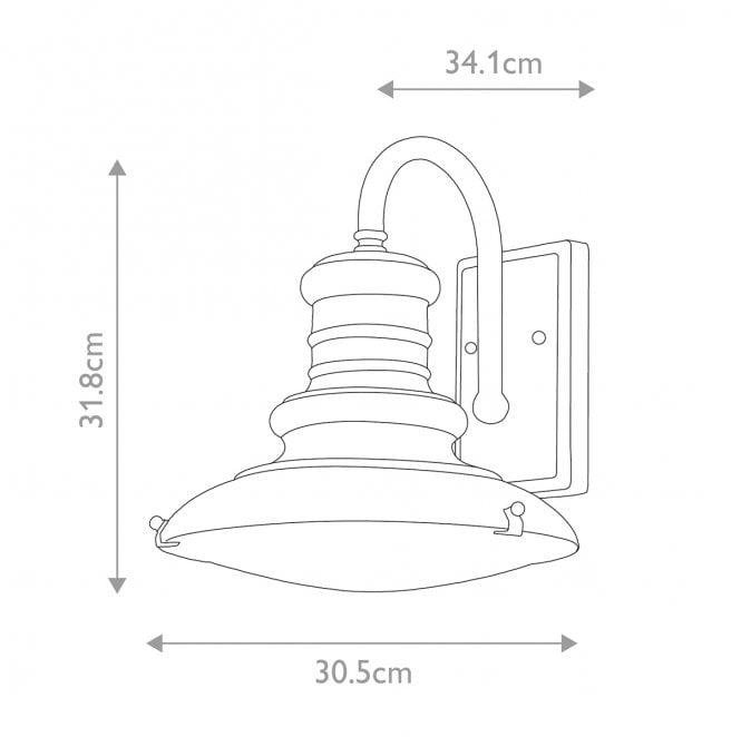 Feiss FE-REDDING2-M-PDB Redding Station Outdoor IP44 1 Light Medium Wall Lantern in a Painted Distressed Bronze Finish