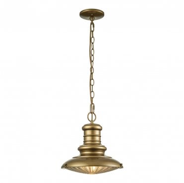 FE-REDDING8-M-PDB Redding Station Outdoor IP44 1 Light Medium Chain Lantern in a Painted Distressed Bronze Finish