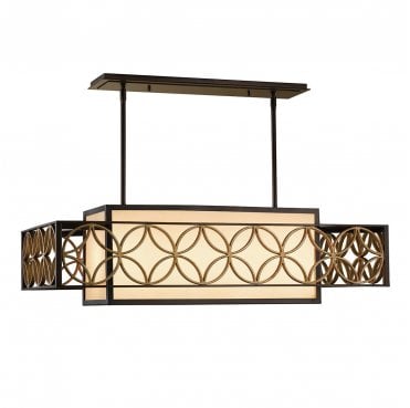 FE-REMY-P-A Remy 4 Light Pendant Light in a Heritage Bronze and Parissiene Gold Finish