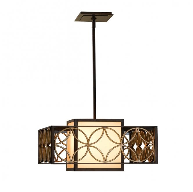 Feiss FE-REMY-P-B Remy 1 Light Pendant Light in a Heritage Bronze and Parissiene Gold Finish