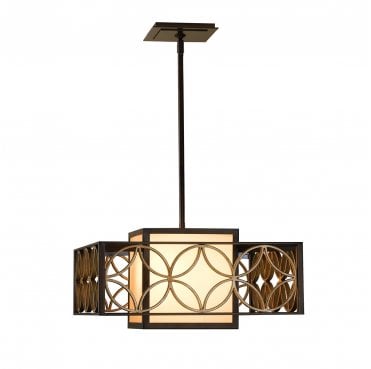 FE-REMY-P-B Remy 1 Light Pendant Light in a Heritage Bronze and Parissiene Gold Finish