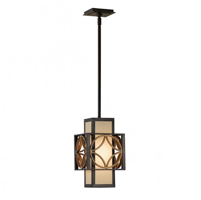 Feiss FE-REMY-P-C Remy 1 Light Pendant Light in a Heritage Bronze and Parissiene Gold Finish