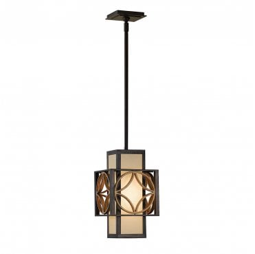 FE-REMY-P-C Remy 1 Light Pendant Light in a Heritage Bronze and Parissiene Gold Finish