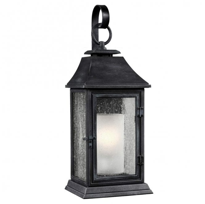 Feiss FE-SHEPHERD-2L Shepherd Outdoor IP44 1 Light Large Wall Lantern in a Dark Weathered Zinc Finish