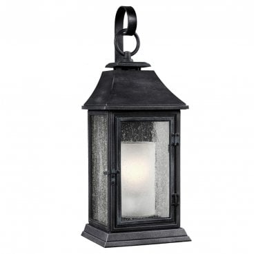 FE-SHEPHERD-2L Shepherd Outdoor IP44 1 Light Large Wall Lantern in a Dark Weathered Zinc Finish