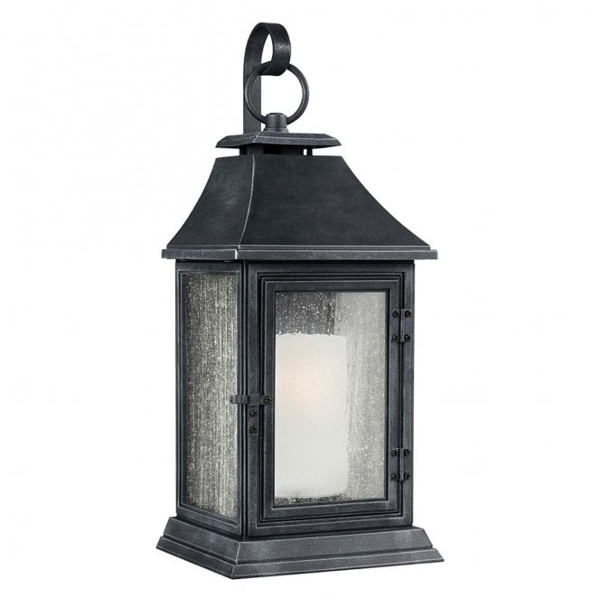 Feiss FE-SHEPHERD-2XL Shepherd Outdoor IP44 1 Light Extra Large Wall Lantern in a Dark Weathered Zinc Finish