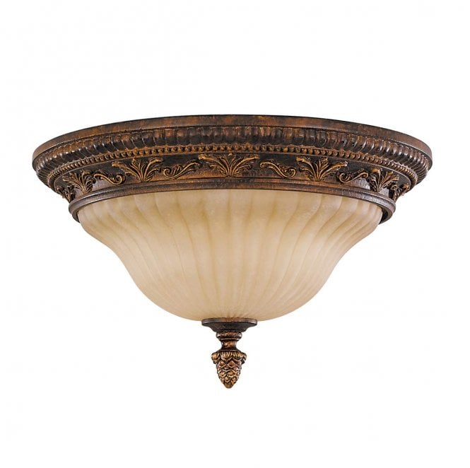 Feiss FE-SONOMAVALLEY-F Sonoma Valley 2 Light Flush Light in an Aged Tortoise Shell Finish