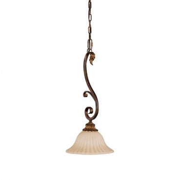 FE-SONOMAVALLEY-P Sonoma Valley 1 Light Mini Pendant in an Aged Tortoise Shell Finish
