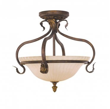 FE-SONOMAVALLEY-SF Sonoma Valley 3 Light Semi Flush Light in an Aged Tortoise Shell Finish