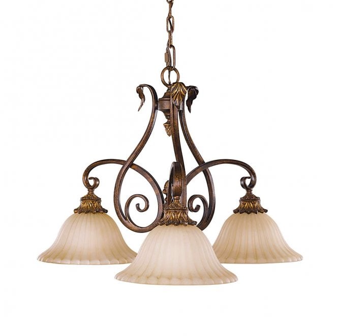 Feiss FE-SONOMAVALLEY3 Sonoma Valley 3 Light Chandelier in an Aged Tortoise Shell Finish
