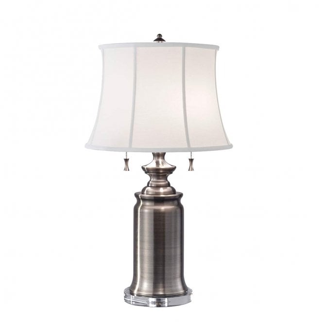 Feiss FE-STATEROOM-TL-AN Stateroom 2 Light Table Lamp in an Antique Nickel Finish