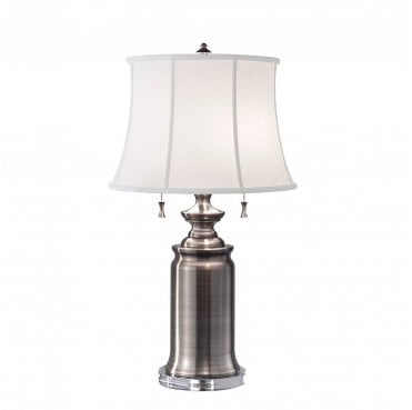 FE-STATEROOM-TL-AN Stateroom 2 Light Table Lamp in an Antique Nickel Finish
