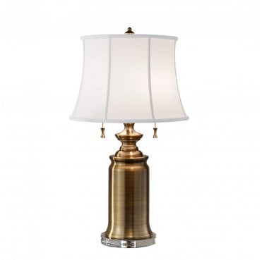 FE-STATEROOM-TL-BB Stateroom 2 Light Table Lamp in a Bali Brass Finish