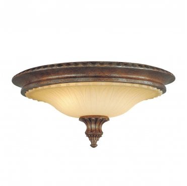 FE-STIRLING-CASTLE-F Stirling Castle 2 Light Flush Mount in a British Bronze Finish