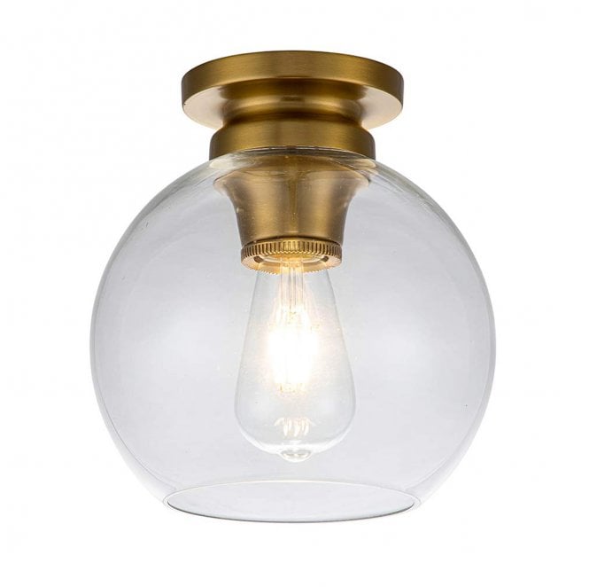 Feiss FE-TABBY-F-BB Tabby 1 Light Flush Light in a Burnished Brass Finish