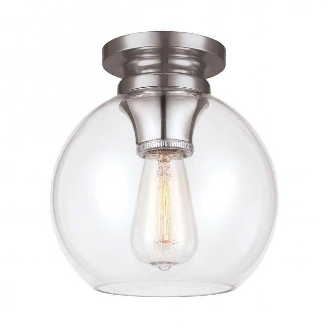 Feiss FE-TABBY-F-PN Tabby 1 Light Flush Light in a Polished Nickel Finish