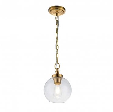 FE-TABBY-P-S-BB Tabby 1 Light Mini Pendant in a Burnished Brass Finish