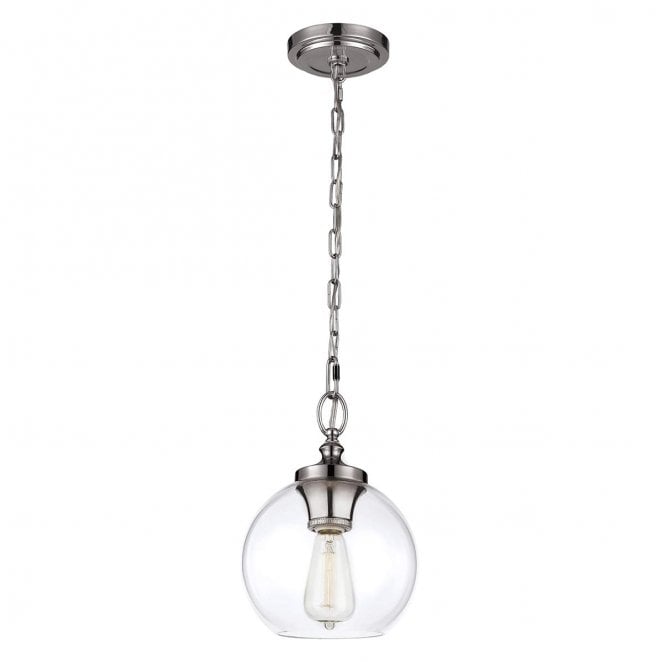 Feiss FE-TABBY-P-S Tabby 1 Light Mini Pendant in a Polished Nickel Finish