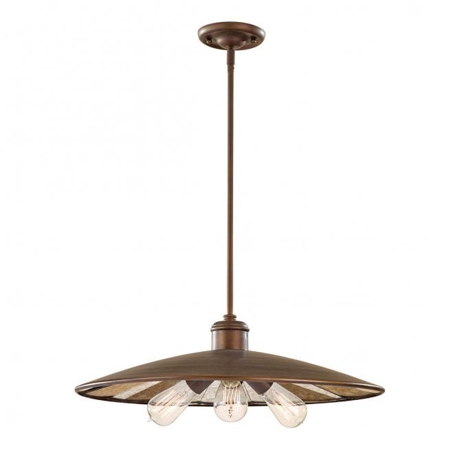 Feiss FE-URBANRWL-3P-E Urban Renewal 3 Light Large Pendant in an Astral Bronze Finish