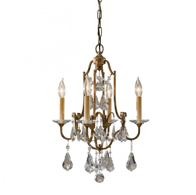 Feiss FE-VALENTINA4 Valentina 4 Light Chandelier in an Oxidized Bronze Finish