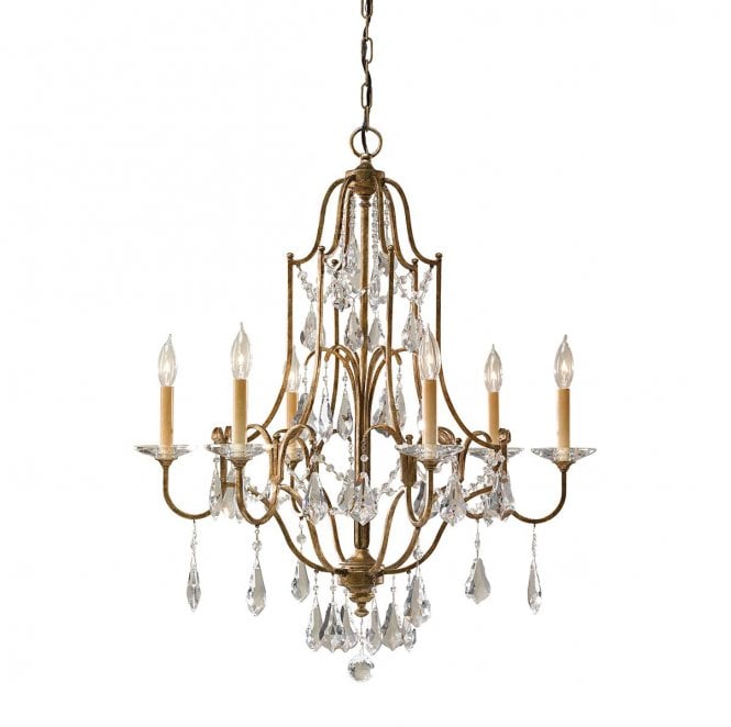Feiss FE-VALENTINA6 Valentina 6 Light Chandelier in an Oxidized Bronze Finish