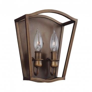 FE-YARMOUTH-2W Yarmouth 2 Light Wall Light in a Painted Aged Brass Finish