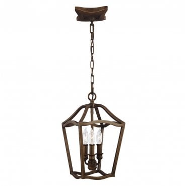 FE-YARMOUTH-3P Yarmouth 3 Light Pendant in a Painted Aged Brass Finish