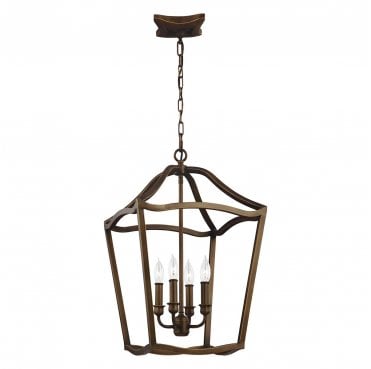 FE-YARMOUTH-4P Yarmouth 4 Light Pendant in a Painted Aged Brass Finish