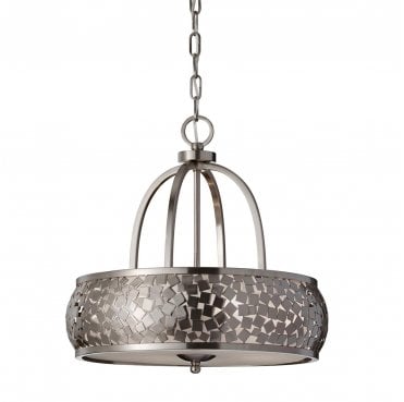 FE-ZARA4 Zara 4 Light Chandelier in a Brushed Steel Finish