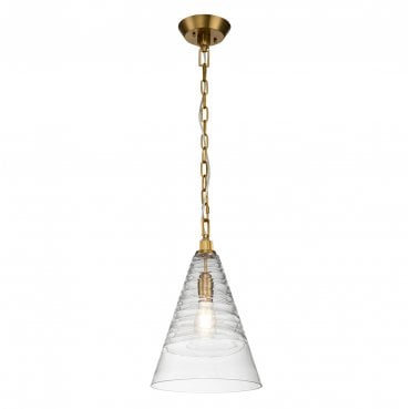 QN-ELMORE-P-BBS Elmore 1 Light Pendant in a Burnished Brass Finish