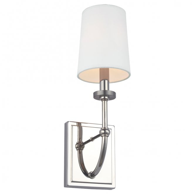 Feiss QN-FELIXSTOWE1 Felixstowe IP44 1 Light Wall Light in a Polished Chrome Finish with a White Parchment Shade