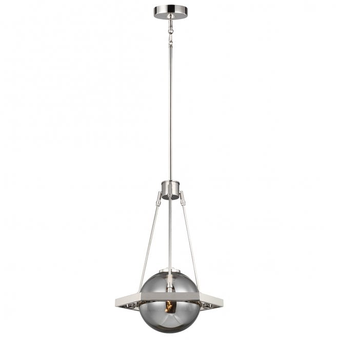 Feiss QN-HARPER-1P Harper 1 Light Pendant in a Polished Nickel Finish