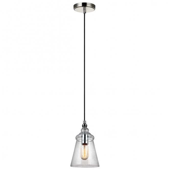 Feiss QN-LORAS-1MP Loras 1 Light Mini Pendant in a Chrome Finish