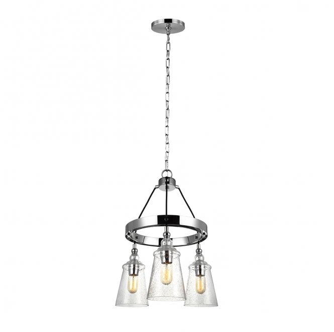 Feiss QN-LORAS3 Loras 3 Light Chandelier in a Chrome Finish