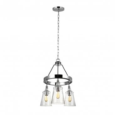 QN-LORAS3 Loras 3 Light Chandelier in a Chrome Finish