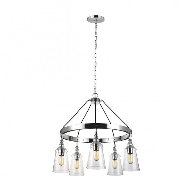 Feiss QN-LORAS5 Loras 5 Light Chandelier in a Chrome Finish
